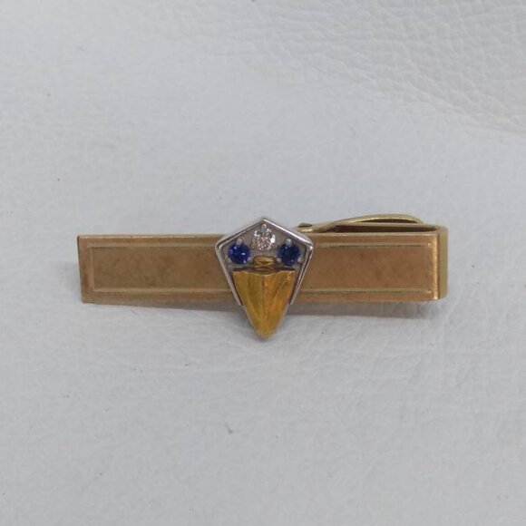 Tie Clip menswear necktie vintage antique tiny lapel cute gift for groomsman - Picture 2 of 9